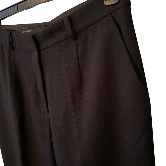 Calvin Klein Women Black Textured Pleated Dress Pants Size 6 - Picture 7 of 14